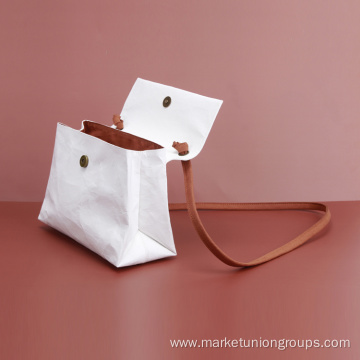 Kraft Paper Mini Pouch White Sling Bag Ladies Shoulder Bag